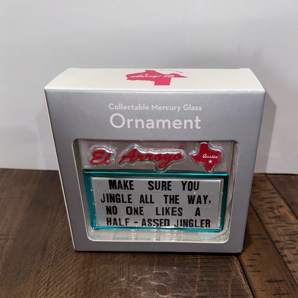 El Arroyo Glass Sign Ornament Holiday‎ Jinglers